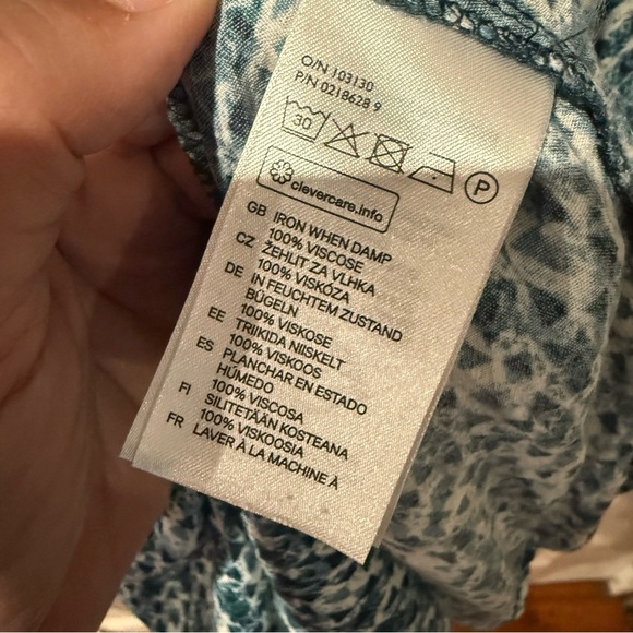 H&M Blue Patterned Mini Dress Size 6 - Picture 6 of 6